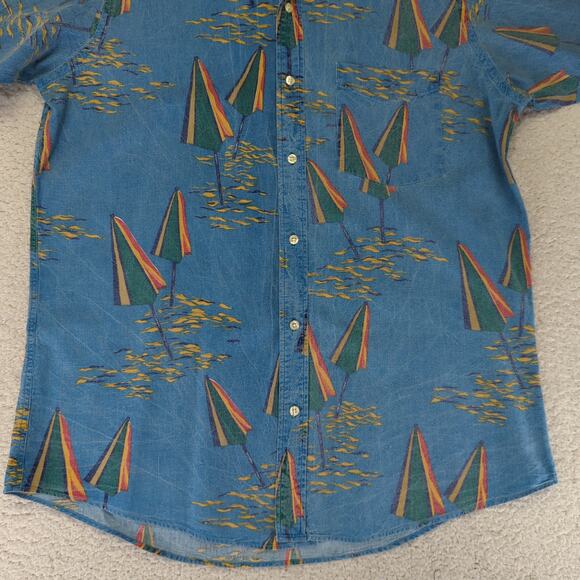 Vintage Chaps Ralph Lauren '80s '90s Short Sleeve Button-down Shirt Men's Large - Picture 4 of 9